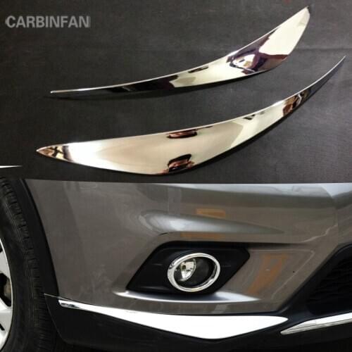 Exterior Chromium Styling Car front Bumper Protector Trim Cover Decorative Trim strip For Nissan X-Trail 2014 2015 2016 P358
