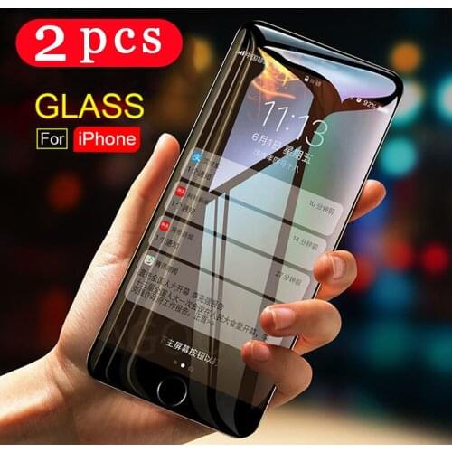 2PCS full cover tempered glass for iphone 11 pro XR X XS MAX Protective Film phone screen protector on the glass smartphone