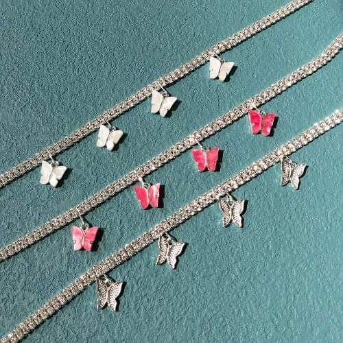 Lost Lady New Silver Color Chain Pendant Butterfly Necklace for Women Romantic Charm Choker Necklaces Boho Beach Jewelry Gifts