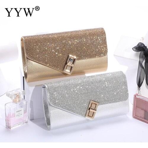 Gold/Silver Solid Leather Clutch Bag Luxury Women Bags Casual Elegant Handbags Reception Shopping Purse Bags Bridal Clutches Bag