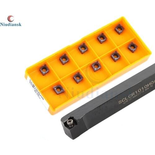 1pc SCLCR0808F06 SCLCR1010H06 SCLCR1212H06 External Tool Holder SCLCL Arbor 10pcs CCMT0602 Carbide Inserts CNC Turning Tools Set