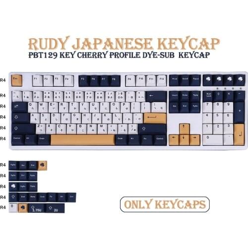 129 Key PBT Keycap Cherry Profile DYE-SUB Personalized Japanese Rudy Keycaps For Mechanical Keyboard Anne Pro 2/GK61