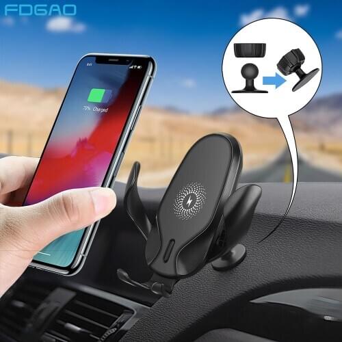 15W Wireless Car Charger Air Vent Qi Automatic Gravity Fast Charging Phone Holder Mount for iPhone 12 11 8 XR XS Samsung S20 S10