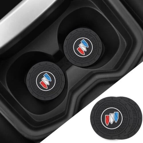 2Pcs Pu Car Water Cup Slot Non-Slip Mat Pad For Buick Regal Hideo Encore Lacrosse GL8 Excelle XT Verano Envision Enclave