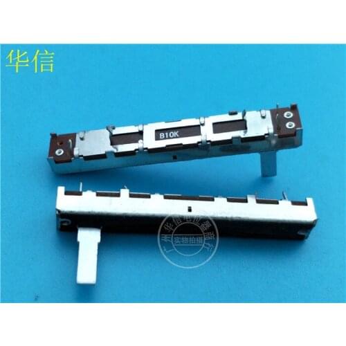 20pcs 10KB B10K 60MM slide push-pull potentiometer mono fader / stroke 45MM mixer fader 3 foot / handle length 15MM