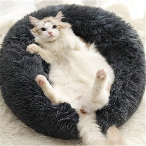 2020 Deep Sleeping Round Cat Bed velvet autumn winter Beds Pet Products Cushion mattress small medium dogs