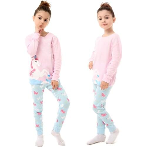 2021 Girls Cartoon Cotton Animal Pajamas Sets Children Unicorn Pyjama Enfant Baby Girls Fashion Unicorn Pijamas Pyjamas Kids