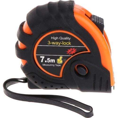 3m 5m 7.5m Retractable Tape Measure 3-Way-Lock Metric Rubber Measuring Tape Rule