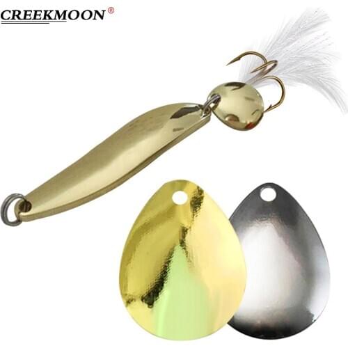 50pcs Stainless Steel Sea Fishing Lure Spinner Rings Blades Smooth Spoons Tackle Craft DIY Repair Bait Fishing Tool Accessories