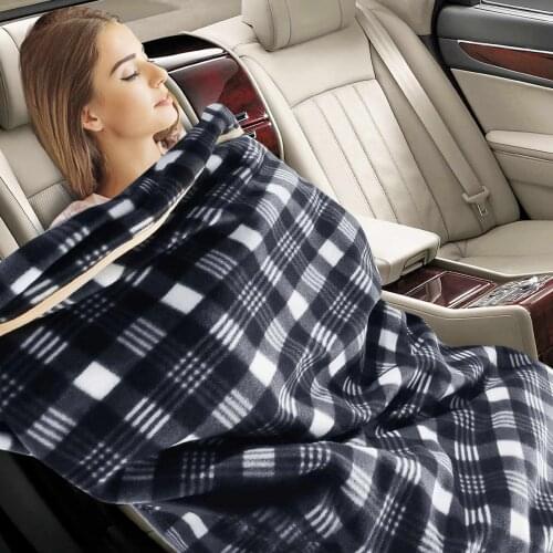 150 * 110cm 12V Car Electric Heated Blanket Grid Energy Saving Warm Autumn Winter Car Electric Blanket Heating RV SUV Truck