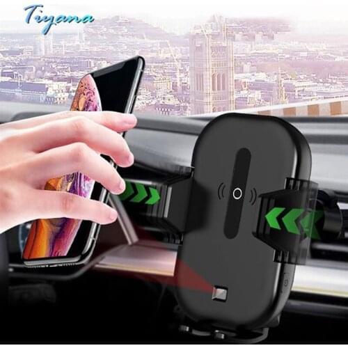 Car Smart Infrared Sensor Wireless Fast Mobile Phone Charging Non Magnetic GPS 360 Degree Bracket Suitable for Vent Installation