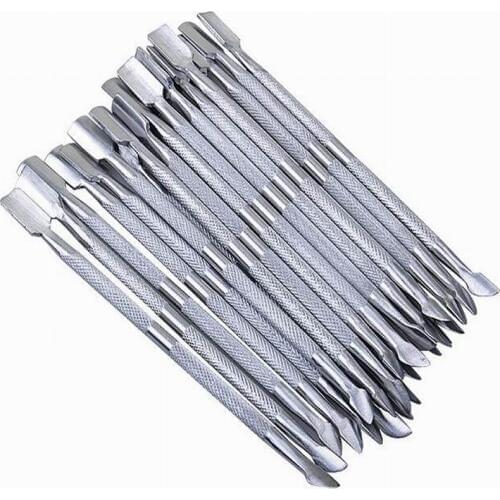 Fast ship way dual purpose nail cuticle pusher nail trimmer dead skin remover as polish nail art tool for woman manicure salon