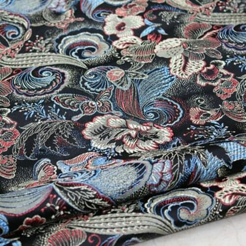 CF68 1 Yard Japanese Style Silk Brocade Jacquard Fabric Kimono Clothing Fabric Korean Style Cushion Cover Fabric DIY Fabric