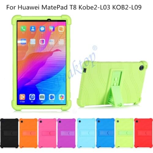 Case for Huawei MatePad T8 Tablet Cover Funda Kobe2-L03 KOBE2-L09 kob2-w09 Soft Silicon Full Body Protector Stand Shell