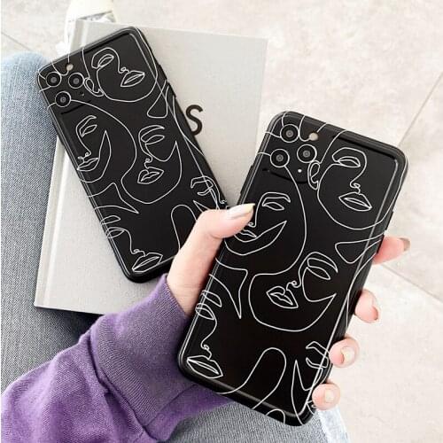 Ins literary line case for iphone 11pro max 11 funda 7 8plus cover iphones xr x xs Mobile phones cases casa phone accessories