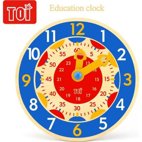 TOI Early Educational Clock Over 3 Years Wooden Clock Learning Education Montessori Toys Homeschool Supplies Educational Gift