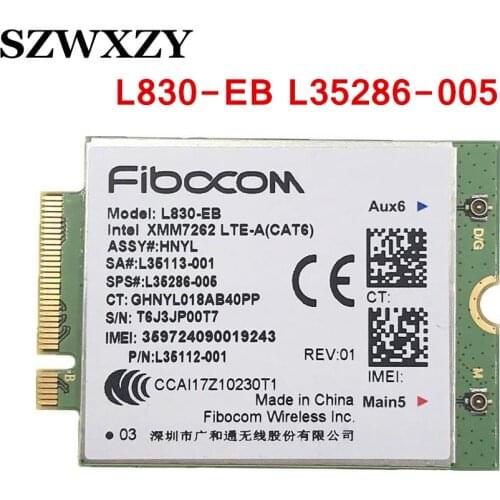 FOR Fibocom L830-EB 4LTE WWAN Card L35286-005 Intel XMM 7262 LTE-Advanced Cat6 300Mbps For 640 650 G5 840 846 850 G6 X360 830