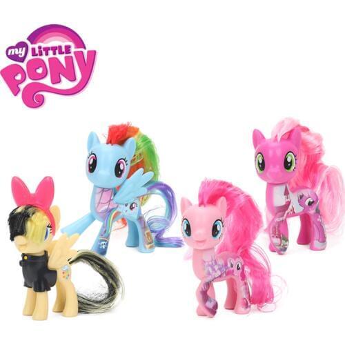 8cm My Little Pony Toys Friendship is Magic Pinkie Pie Rainbow Dash Fluttershy Songbird Serenade PVC Action Figure Model