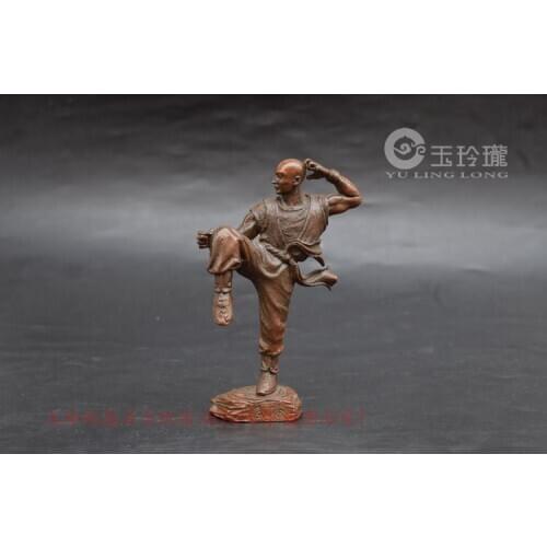 Dou War monk purple copper fine carving craft, tea ceremony tea pet small decorations