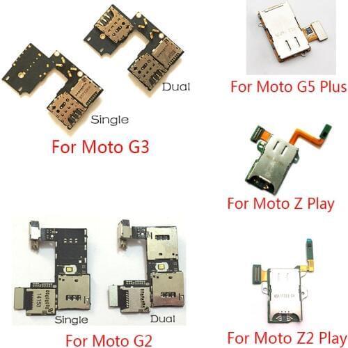 SIM Card Holder Slot Socket Reader Tray Flex Cable For Moto G2 G3 G5 Plus Z Z2 Play SIM Card Flex