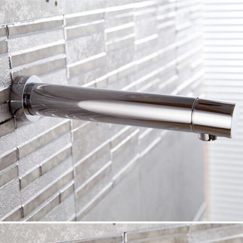 Chrome Brass Wall DC6V Battery Power Integrated type Automatic Sensor Tap Bathroom Wash Basin Touchless infrared Faucet