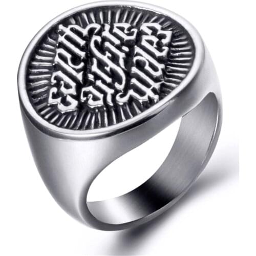 Elfasio Earth Air Fire Water Astrology Element Men Stainless Steel Signet Ring Size 8, 9, 10, 11, 12, 13