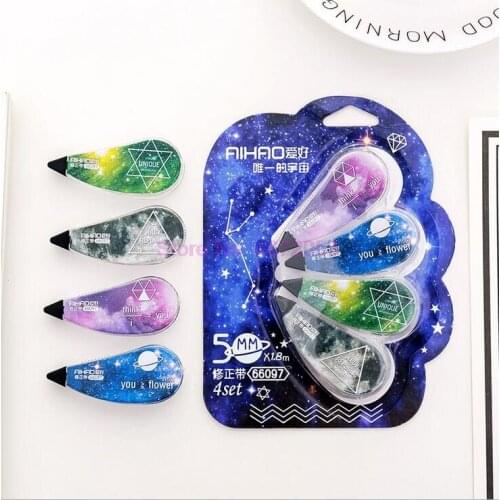 200sets/lot Novelty Star Sky Correction Correcting Tape Stationery Corrector Papeleria Student Gift School Supplies 4 Pcs/set