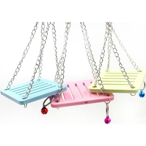 Creative Plastic Hamster Swing Toy Small Animal Cage Hanging Swing With Bells Pet Hamster Squirrel Rat Guinea Pig Supplies
