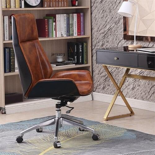 Modern Computer chair Nordic Luxury Office Chairs High Back Leather Armchair Home Bedroom Furniture Lifting Pulley Gaming Chair
