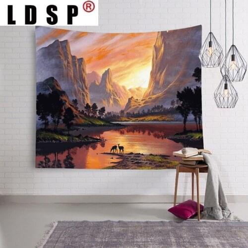 LDSP Sunset Landscape Tapestry Wall Hanging Covering Rugs Background Cloth Beach Mat Blanket Art Bedroom Dorm Living Home Decor