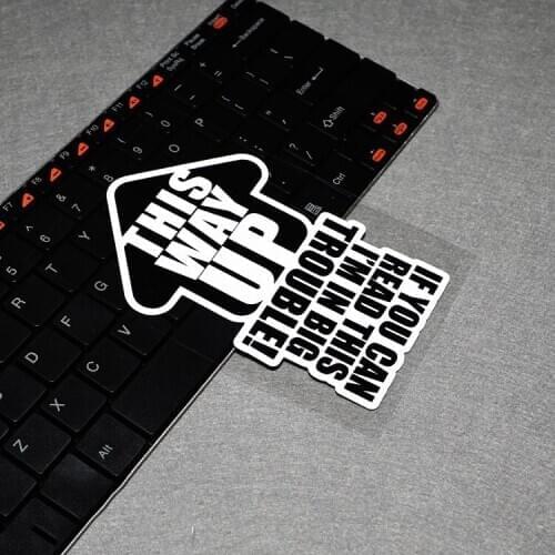 LuLuSticker #141 9x13.5cm THIS WAY UP Funny Arrow Waterproof Modified Car Stickers and Decals Car Trunk Door Windshield Stickers