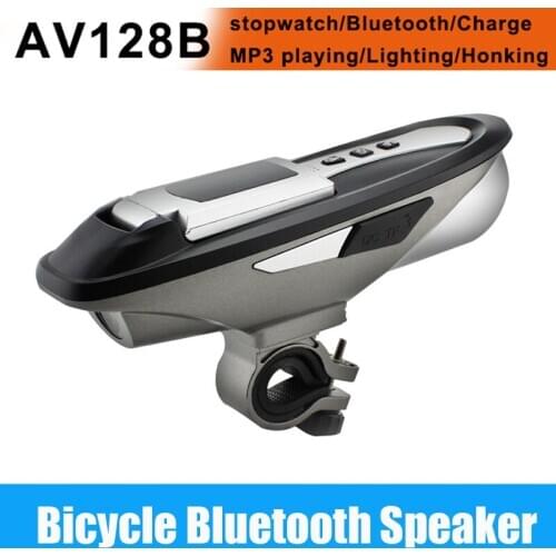 6 in 1 Multi-Functional Bicycle LED Light for Subwoofer Bluetooth Speaker Stopwatch Rechargeable Lighting Audio Wireless AV128B