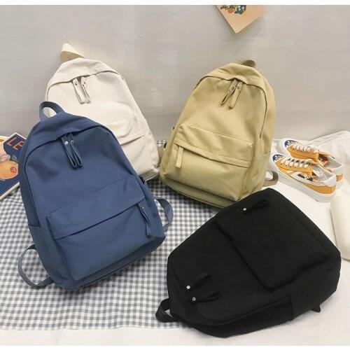 HOCODO Fashion Women Backpack Female School Bag For Teenager Girls Anti Theft Laptop Shoulder Bags Solid Color Travel Backpack
