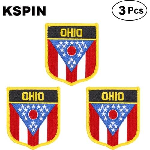 U.S.A Ohio State Shiled Shape flag patches national flag patches for Cothing DIY Decoration