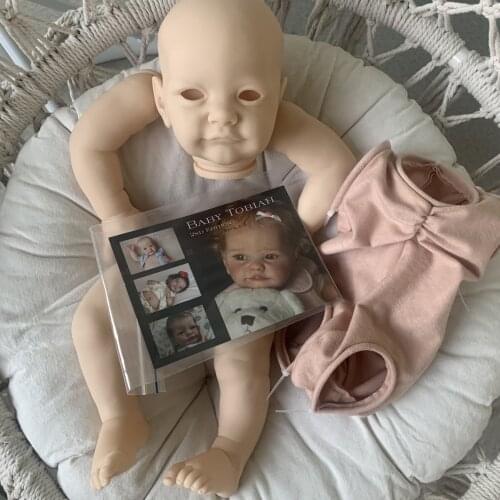 NPK 23inch Original Size Tobiah with COA Reborn Doll Kit Lifesize Baby Unfinished Doll Parts