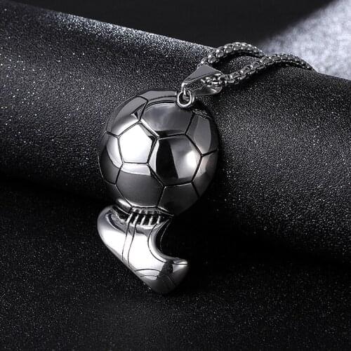 Charm Football Soccer Boots Shoes Basketball Pendant Necklace Men Boy Children Gift Necklaces Sporty Style Association Jewelry