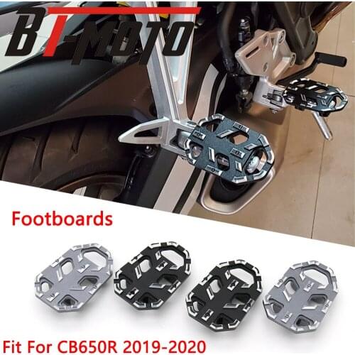 Foot-Pegs Motorcycle Foot Rests Fit For Honda CB650R CB 650 R 2019 2020 2021 Footboards Billet Wide Footrest Footpeg Pegs Pedals