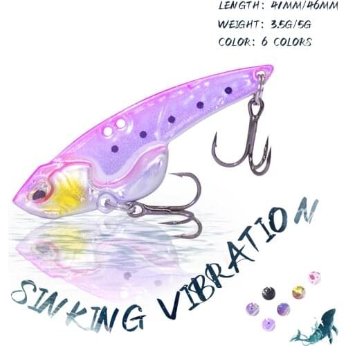 KoKossi 1PCS 3.5G/5G VIB Fishing Lure Artificial Hard Bait Sinking Vibration Long Shot Bait Wobbler Winter Fishing Tackle Tools