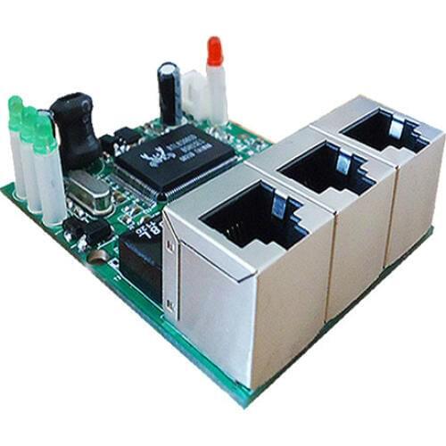 OEMshenzhen manufacturer company direct sell Realtek chip RTL8306E mini 10/100mbps rj45 lan hub 3 port ethernet switch pcb board