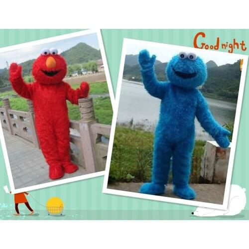 Factory direct selling high quality Long Fur Elmo Mascot Costume Character Costume Cartoon Costume Elmo Cosplay