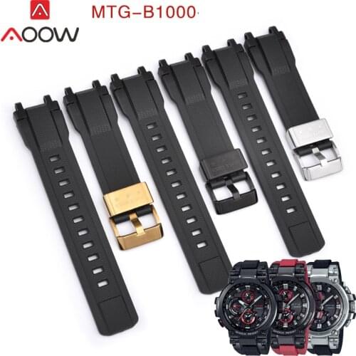 Rubber Strap for Casio G-SHOCK MTG-B1000 G1000 Stainless Steel Hoop Men Replacement Bracelet Band Watch Accessories free tool