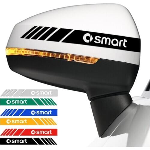 Car styling 2pcs Rear View Mirror Sticker Reflective Decals Car stickers Mirrors Decoration for Smart Fortwo Forfour453 451 450