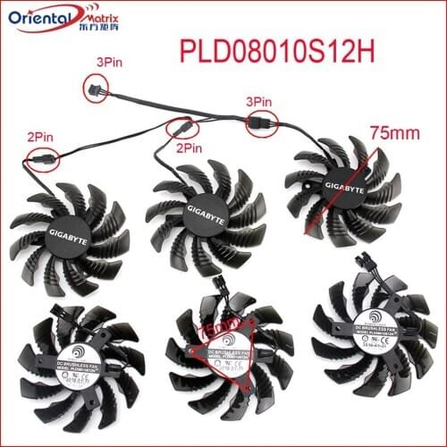 Free Shipping T128010SM PLD08010S12H 12V 0.20A 75mm Fan 40*40*40mm For Gigabyte GTX 970 GV-N970WF3-4GD Graphics Card Cooling Fan