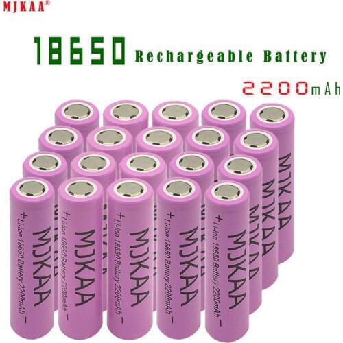 High Quality Icr18650 Lithium Pink 2200mah 3.7 V Li-ion Rechargeable Flat Top Batteries
