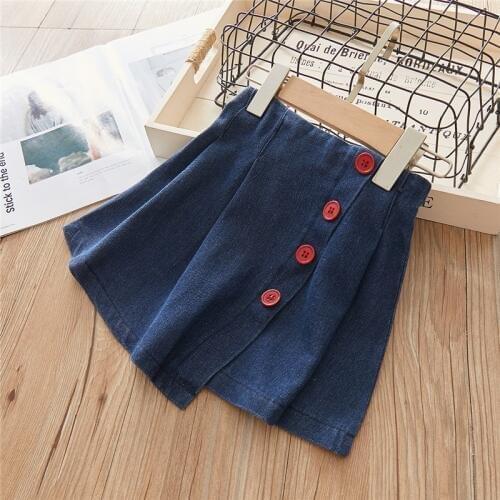 2 3 4 5 6 Years Toddler Girls Skirt Fashion Korean Single-breasted Denim Skirts for Girl Children Pettiskirt Princess Skirt New