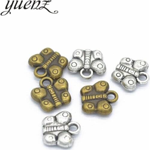 YuenZ 15pcs 2 color Antique Silver color butterfly Charm fit for Bracelets Necklace Pendant DIY Metal Jewelry 12*12mm D239