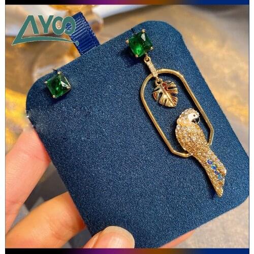 SWA Fashion Jewelry 1:1 Copy,Charming TROPICAL Smart Parrot Detachable Earrings Elegant Gift For Female With Logo For Women