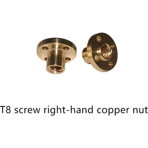 3D Printer CNC Parts Copper Nut T type Stepper Motor Trapezoidal Lead Screw T8 right-hand 8MM Thread 1mm 2mm 2.5mm Nuts