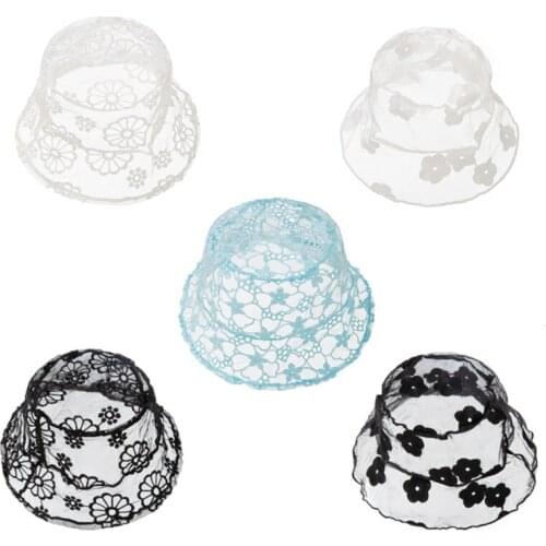 2021 New Lace Hat For Women Soft Lace Flower Wide Brim Sun Hats Floppy Hollow Summer Fisherman Hats Ladies Bucket Hat