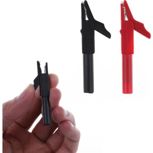 1 Pair Multifunctional Aligator Clip Insulative Full Protective Crocodile Clip For Multimeters Electronic Diagnostic-tool